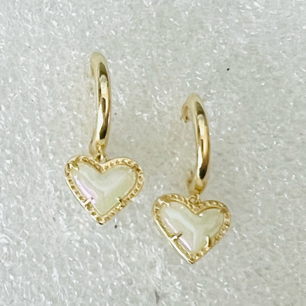 Kendra Scott Huggie Iridescent Frosted glass charms earrings